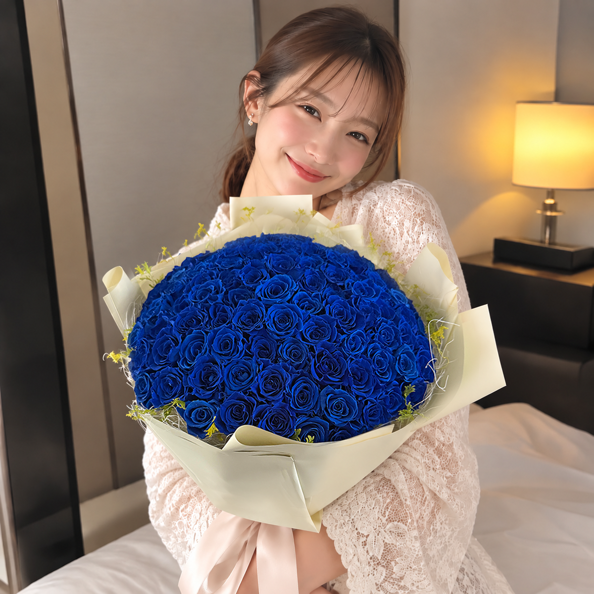 108本のバラ「結婚しよう」（プリザーブド / ブルー）
